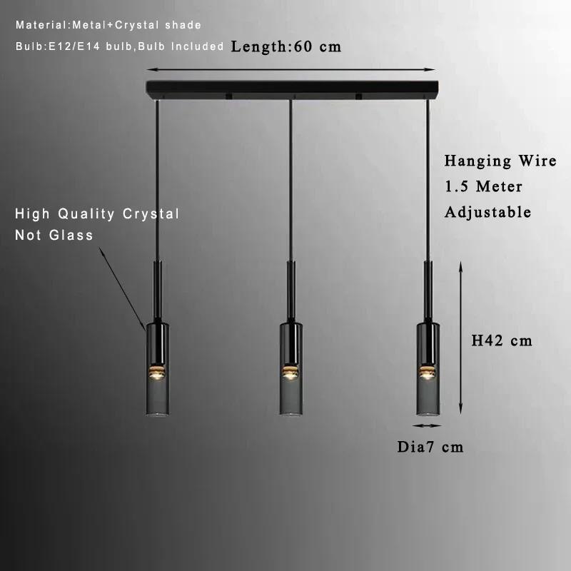 

Lamp 5-Lights Chandelier Vintage Crystal Pendant Light For Kitchen Island, Modern Industrial Pendant Lighting Fixture For Dinn cool white 6000K