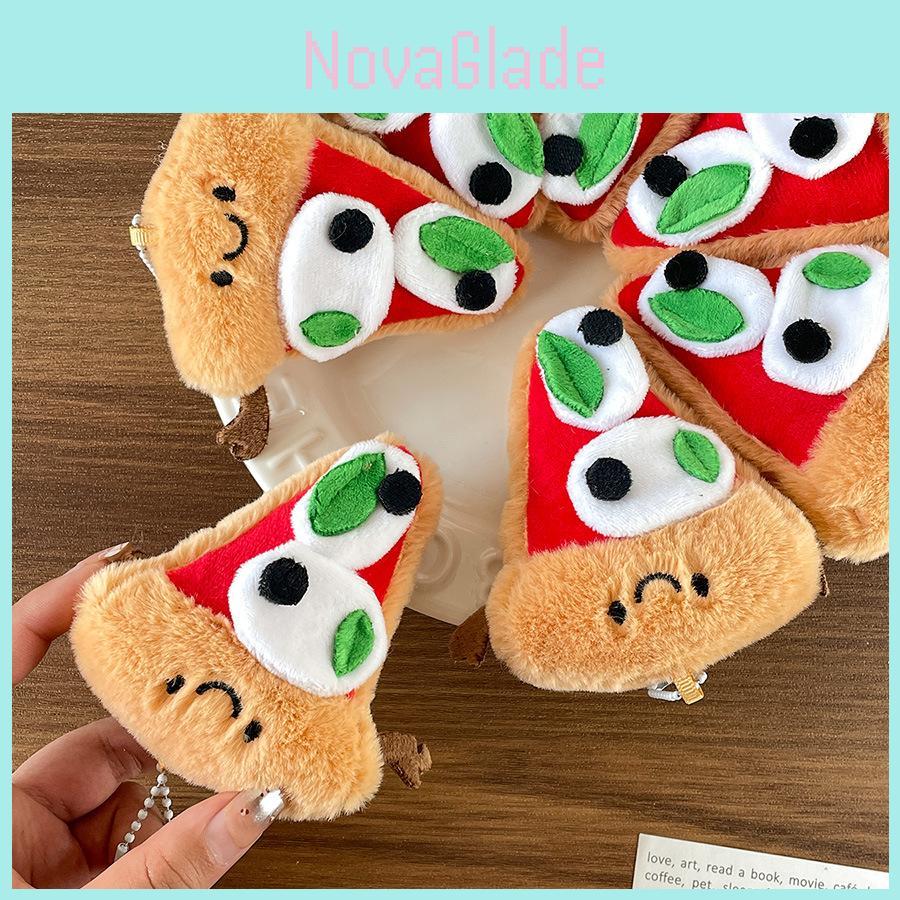 Adorable Plush Pizza Keychain Toy Cute Cheese Bag Charm For Kids And Adults