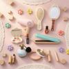 Wooden Pretend Makeup Kit Play Set Miniature for Kids