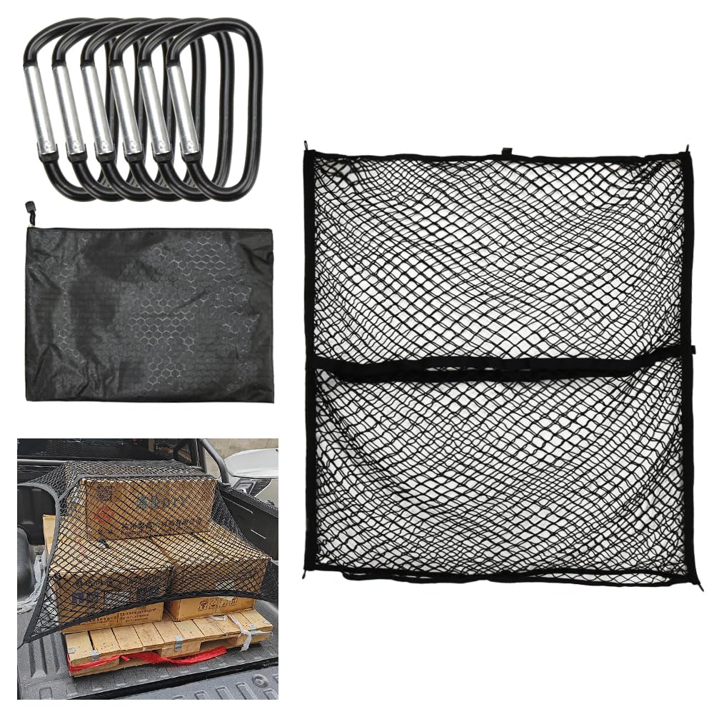 

Cargo Net for and Fall with Hooks for Secure Luggage x Cars, Boats, More, Prevention, Elastic, Double-Layer, (120cm 120cm)