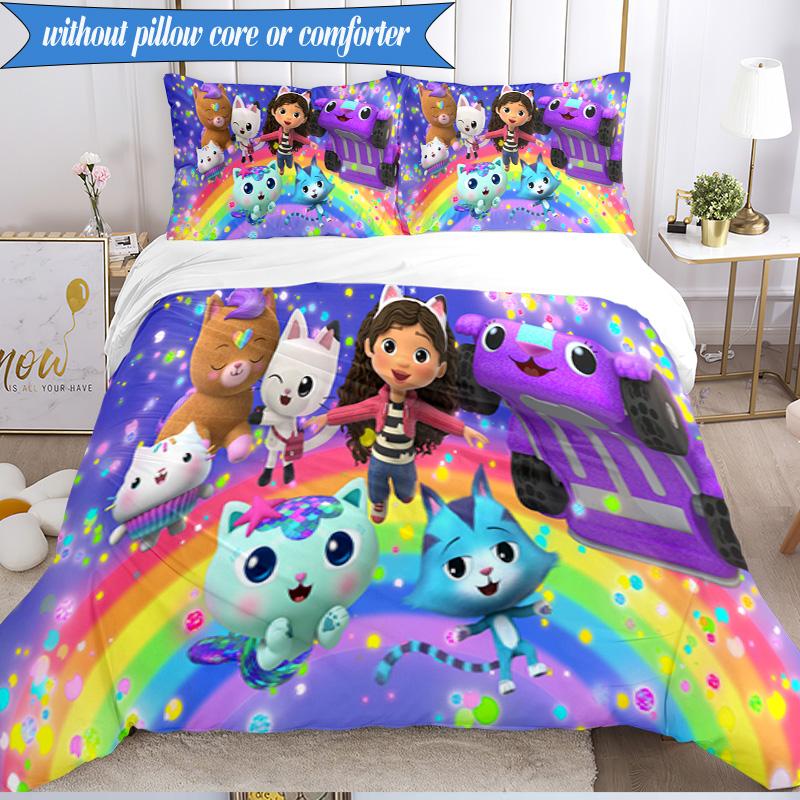 Rainbow Friends Dollhouse 3pcs K-pop Music Group Bedding set,Ideal for Bedroom, Dormitory,Including Duvet Cover And 2pcs Pillowcases,Fan Gifts