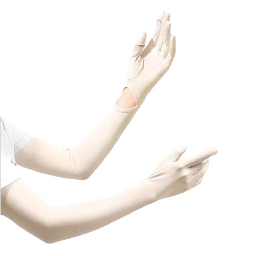 Non-slip Ice Silk Arm Sleeve Sun Protection Sunscreen Sleeve Gloves Thin Long Sleeve  Riding
