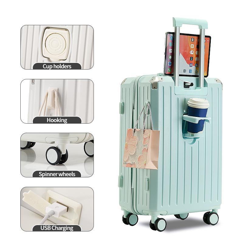 24-Inch Multi-Functional Silent Wheel Suitcase Set - Large Capacity Luggage