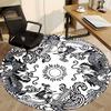 1pc Dragon Phoenix Circle Chair Carpet for Office, Round Non Slip Durable Large Size Office Carpet, Suitable for Office