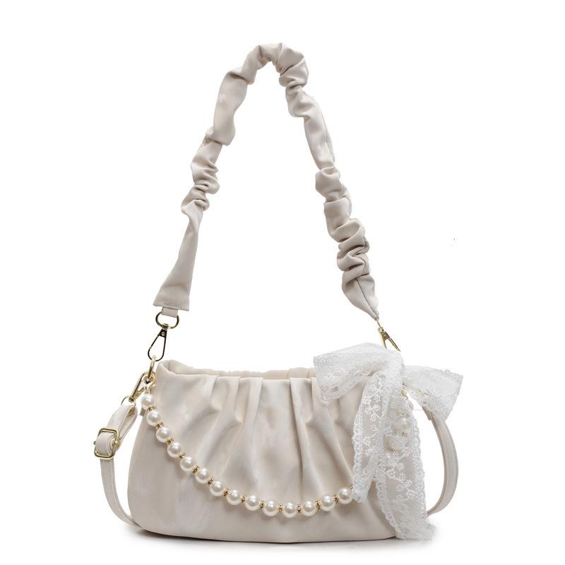 Pearl Temperament Women's Ruched Cloud Shoulder Bag - Spring 2025 Fashion
