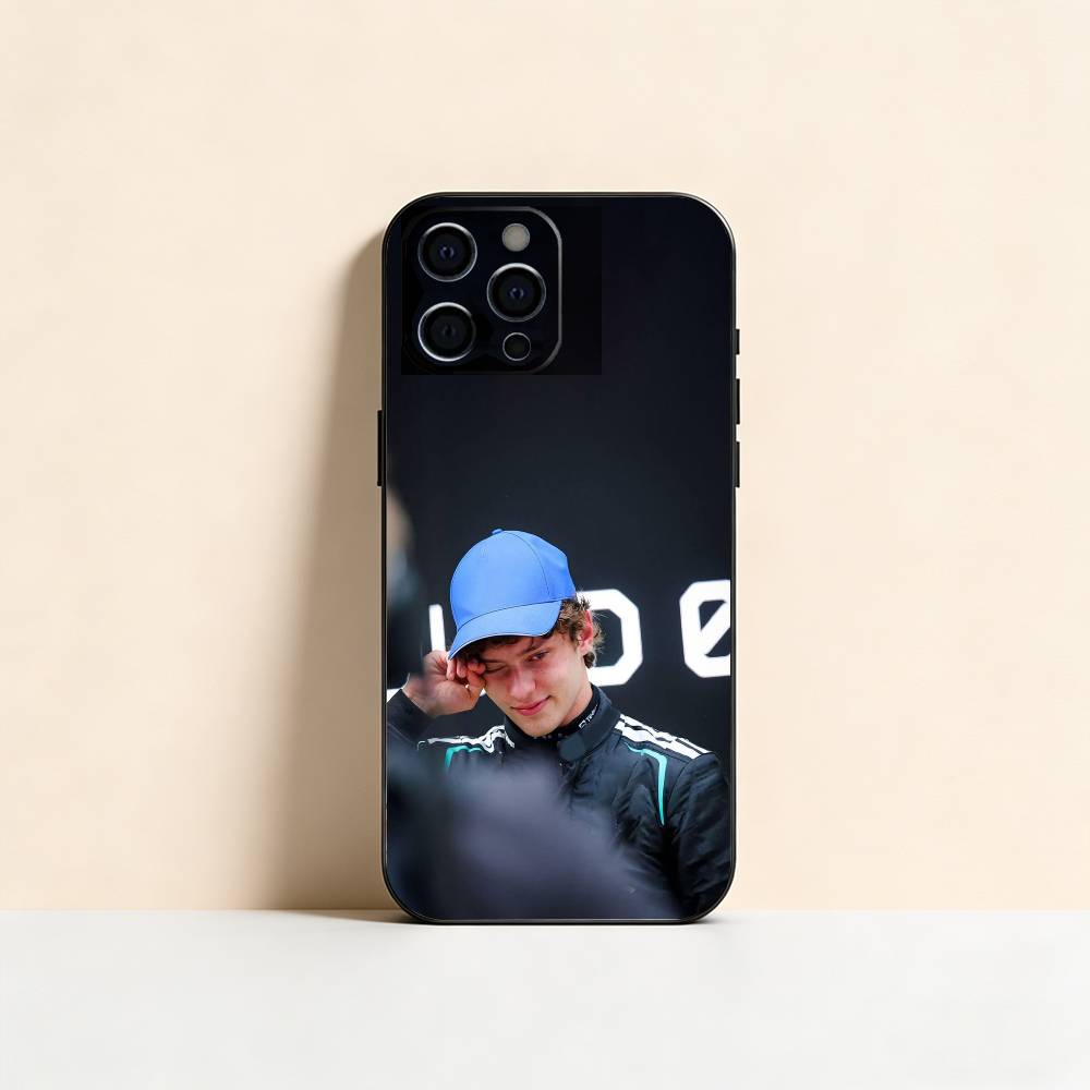K-Kimi A-Antonelli Bunte Silberne Rückseite Handyhülle Für iPhone 17,16,15,14,13,12,11 Plus,Pro Max,XS,Weiche Silikon Schwarze Hülle