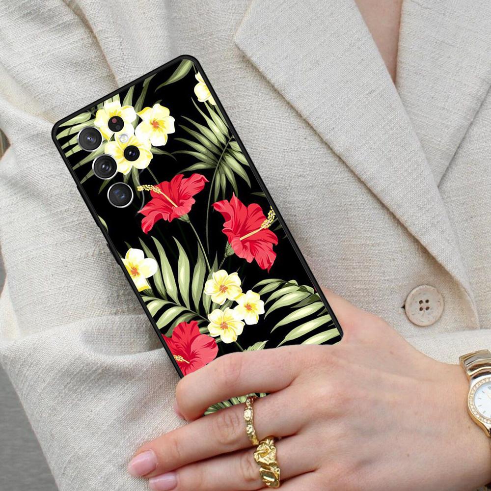 Tropical Paradise Hawaiian Flower SOFT Cell Phone Case for Samsung Galaxy S26 Ultra S25 S24 S23 S22 S21 S20 Note10 Cover