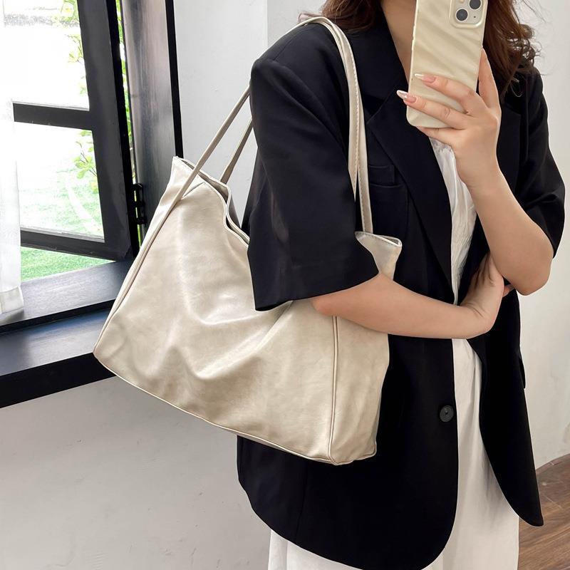 Borsa a mano alla moda Borsa a spalla casual Inverno Nuova borsa Donna Retro Tendenza Borsa tote grande capacità Femminile