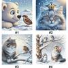 Winter Animal Printed Cross Stitch Kit DIY 11CT Embroidery Craft Set Home Decor