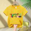 2026 summer short sleeved Sprunki cute and fashionable boy and girl comfortable round neck pure cotton short sleeved Tshirt