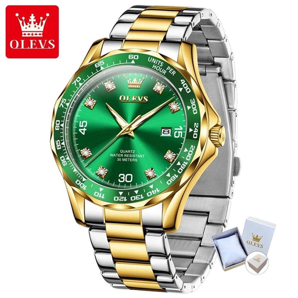 Nye topp herreklokker Green Water Ghost Quartz Span Luminous herreklokke