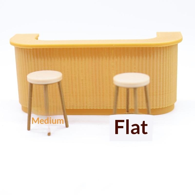 3Pcs Plastic Furniture Playing House Miniature Table Chair 1:12 Scale Dollhouse Bar Counter Scene Model Doll House Accessories