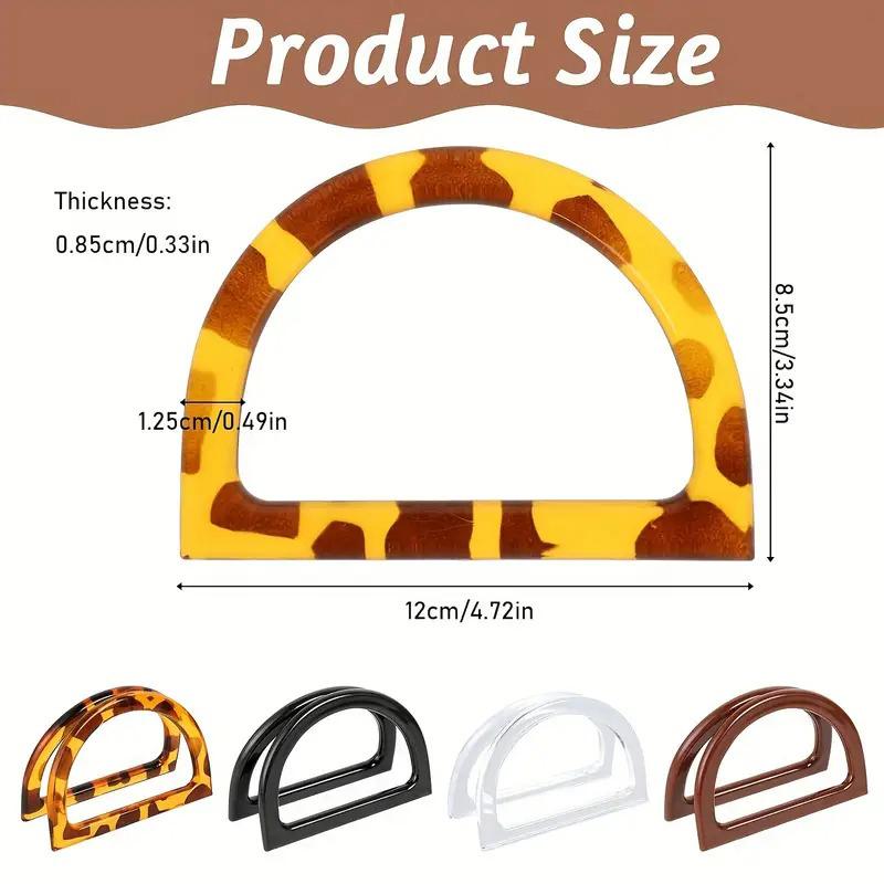 D Shape Purse Handles Resin Purse Handles Decorative Bag Handles Smooth Handbag Handle for Handmade Crochet Bag DIY Supplies