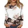 Damen Blume Mode Druck Langarm T-Shirt Sport Freizeit Niedlich Polyester Ultra-dünn Rundhals Langarm