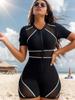 Damen Langarm Einteiliger Sport Badeanzug - Surfen, Tauchen, Sonnenschutz