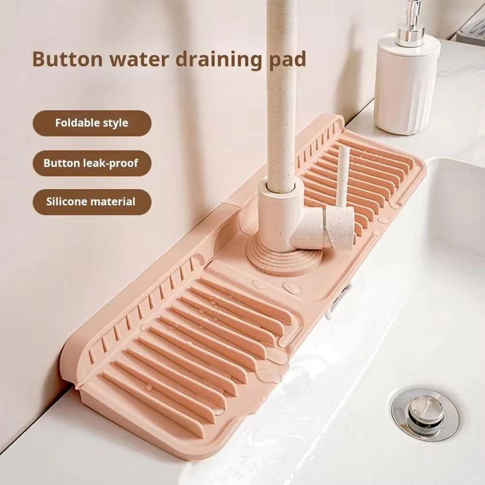 Non Slip Silicone Sink Drying Mat Slope Water Drip Catcher Reusable Countertop Protector  Counter