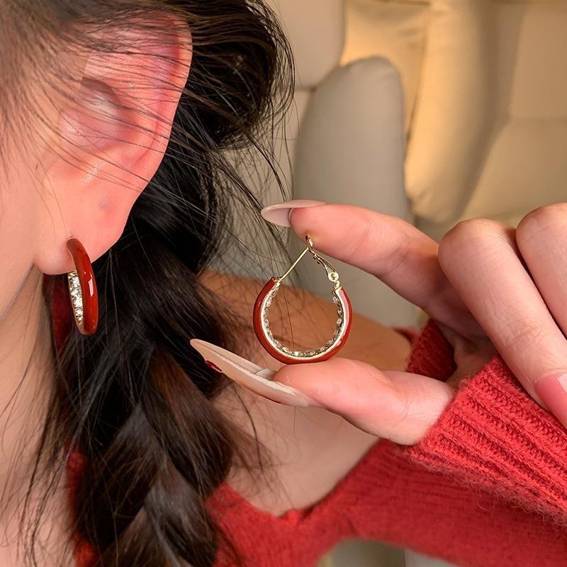 Silver Needle Acrylic C-shaped Earrings, Fashionable and Simple, Versatile Temperament Earrings, Niche Design Earrings