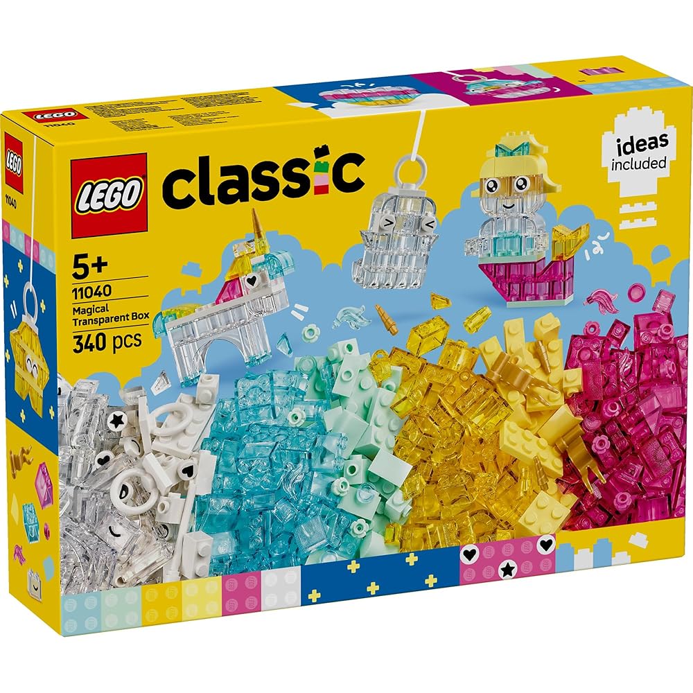 LEGO Classic Magic Idea Box Clear Color Building Blocks Educational Toy for Kids Ages 5-8