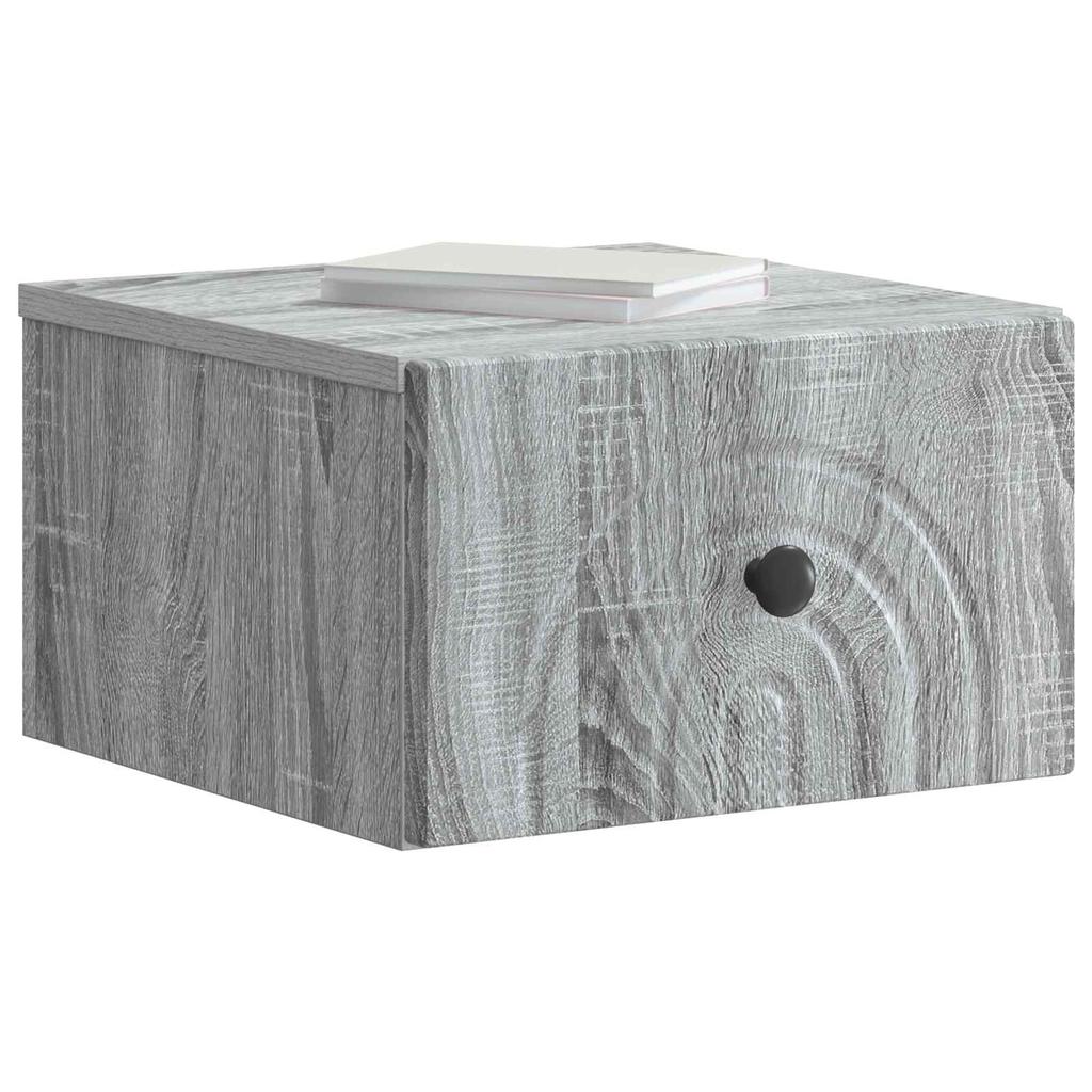Wall Mounted Nightstand Grey Sonoma 33 x 34.5 x 20 cm