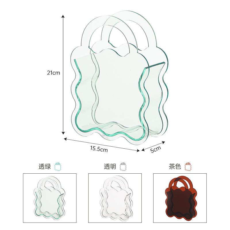 Modern Vase Transparent Colorful Creative Geometric Vase for Flowers Centerpiece Small Fish Tank Home Office Table Decor