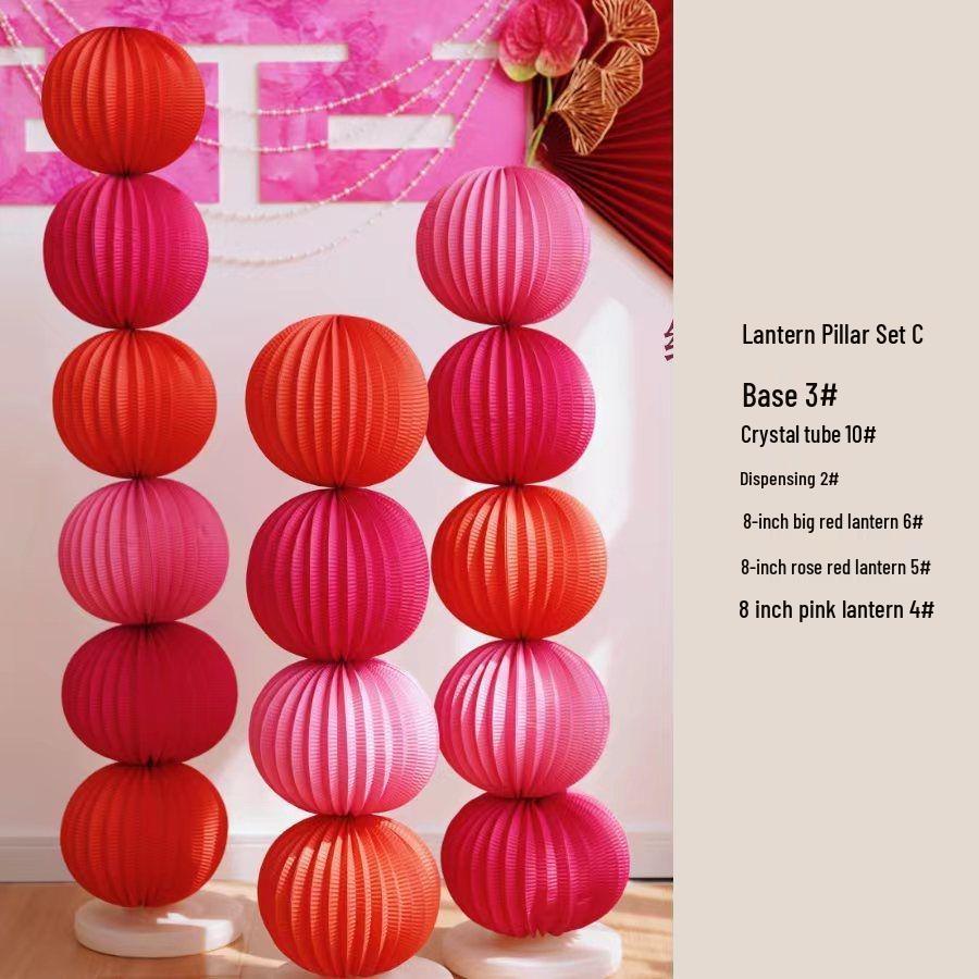 Honeymoon Decor Honeycomb Pillar Set: Wedding and Bedroom Lantern Wall Bunting.