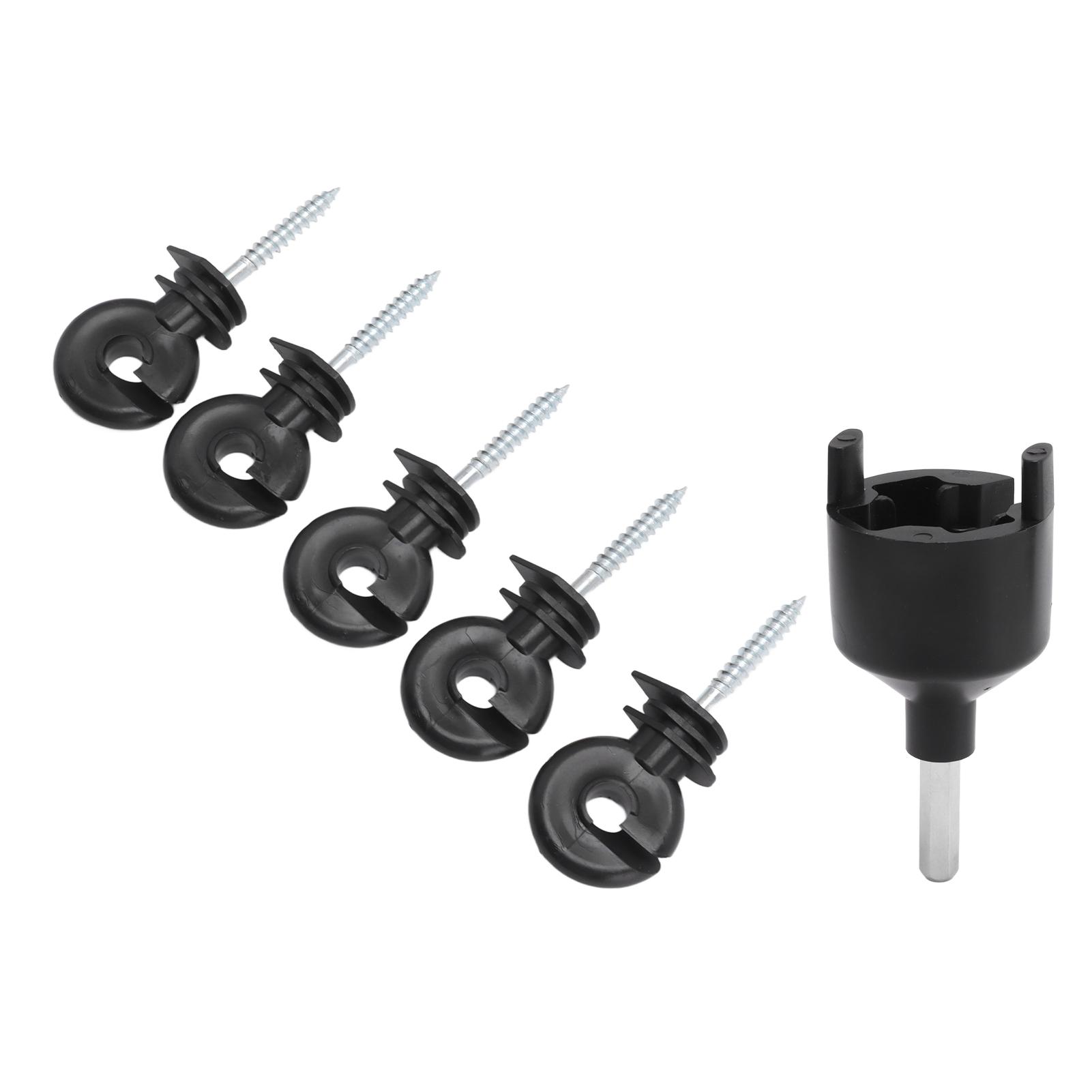 

50 шт. Изолятор для электропастуха, вкручиваемый изолятор, кольцо для забора, изолятор для деревянного столба с инструментом для установки изолятора