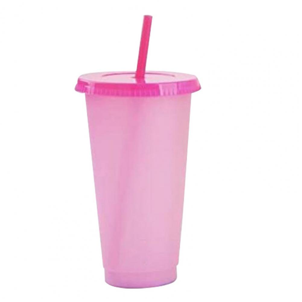 Water Cup 5 Colors Drinking Cup Color Changing Water Bottle Plastic Cold Drink Cups Iced Coffee Tea Smoothie Cup Reusable Tumble