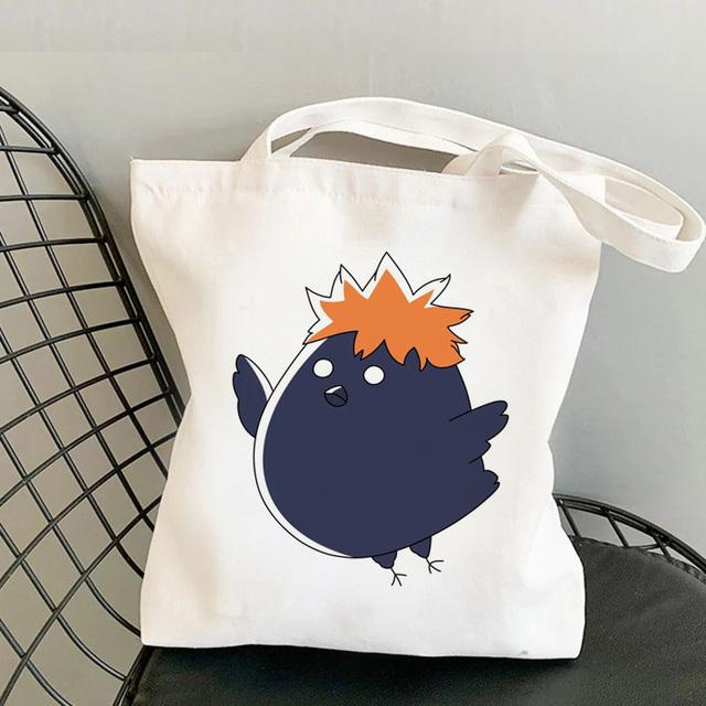 

Haikyuu Сумка-шоппер из эко-холста и хлопка Bolsas De Tela Сумка для покупок Многоразовая веревочная сетка Sacolas Nekoma 31*36cm