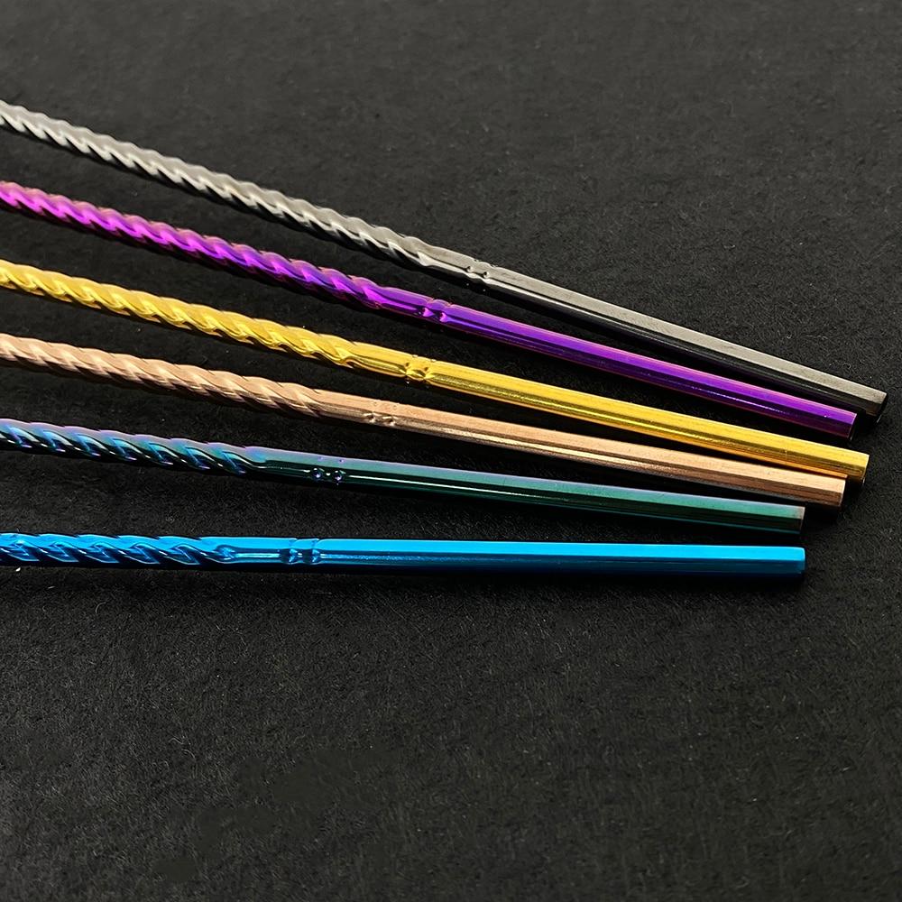 4Pcs Colorful Reusable Drinking Straws Spoon Stainless Steel Metal Straws Cocktail Stirring Spoon Bar Milk Coffee Stirring Tools