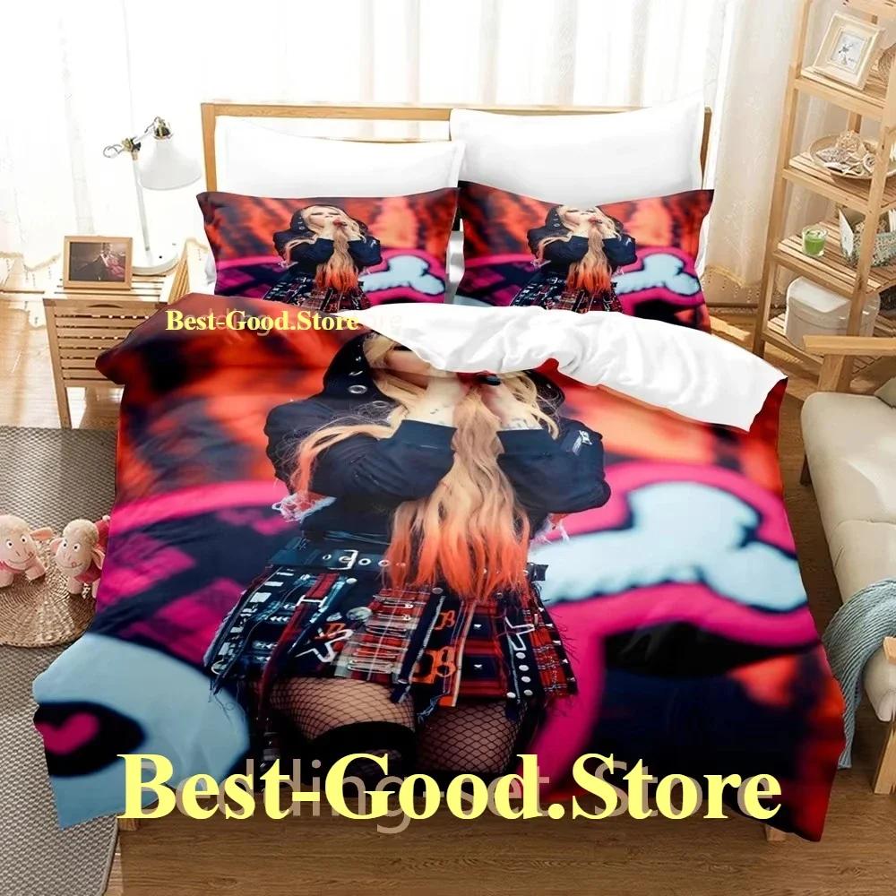 

Avril Lavigne Beding Set Single Twin Printed Bed Linen Set With Pilowcase Bed Soft Duvet Cover Single Double Quen Super King-Sized Dimensionsd 135*200cm Eu-Single