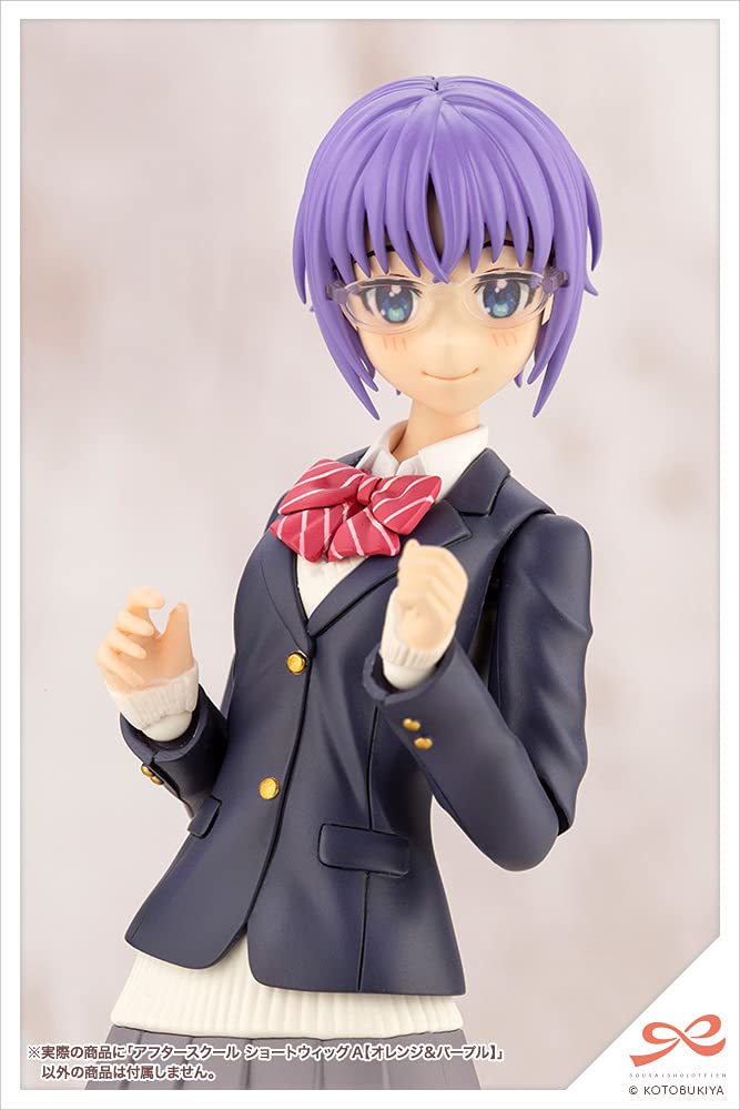 Sousai Shojo Teien Peluca Corta de Después de la Escuela A [Naranja y Morado] Ancho total aprox.. Modelo de plástico escala 110 de 63 mm JK013