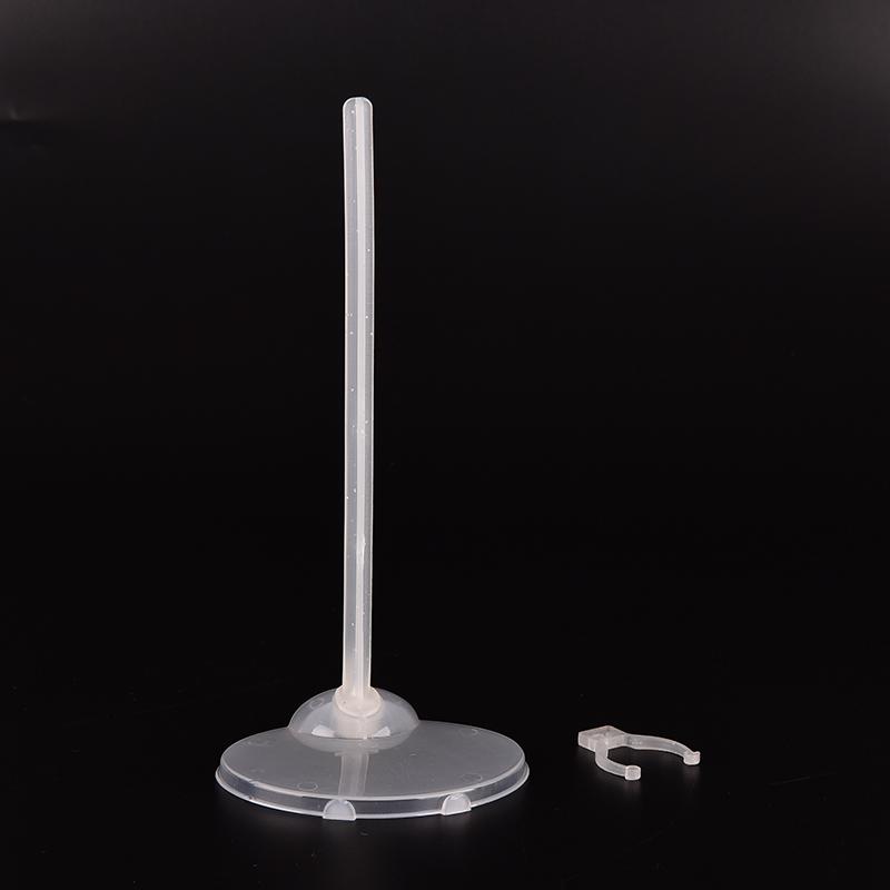 21.5cm 1/6 Dolls Stand Display Holder For Plastic Transparent Pink Hangers Stand Doll Dress Clothes Accessories 2 Colors