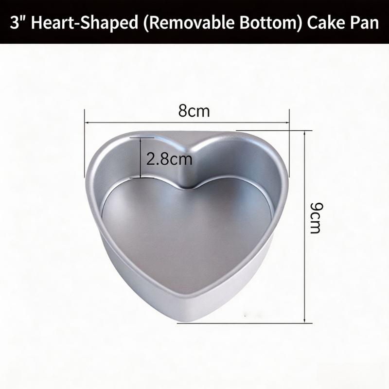 Heart Cake Pan, 3 Inch Stainless Steel Mini Heart Shaped Pans