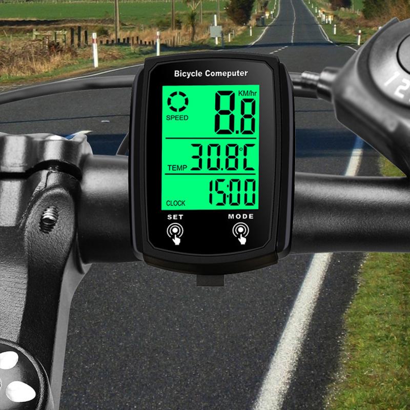 Fahrradcomputer LED Digital Kabelgebundener Fahrradcomputer Tachometer Touchscreen Fahrrad Geschwindigkeitsmesser Kilometerzähler mit Hintergrundbeleuchtung Fahrradzubehör