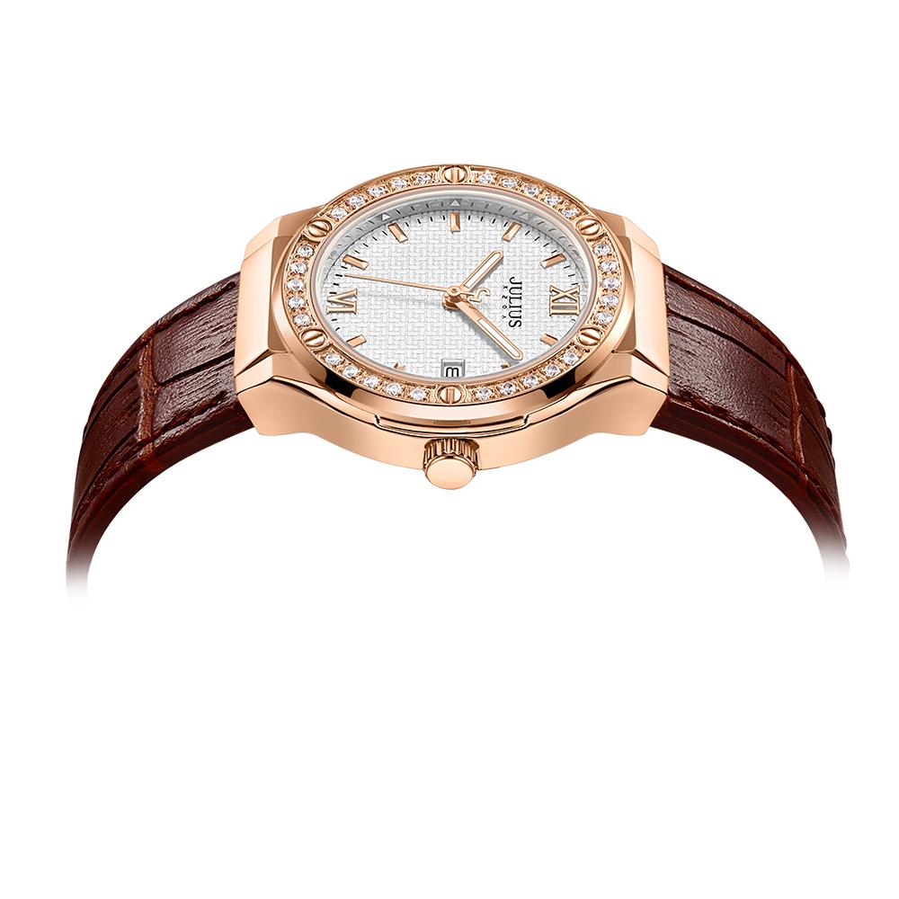 Jyullieoseu Ja-1395 Cubic Women'S Leather Watch