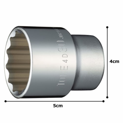 TONE Socket (12 Squares) HP4D-30 Drive Angle 12.7mm (1/2") Width Across Flats 30mm