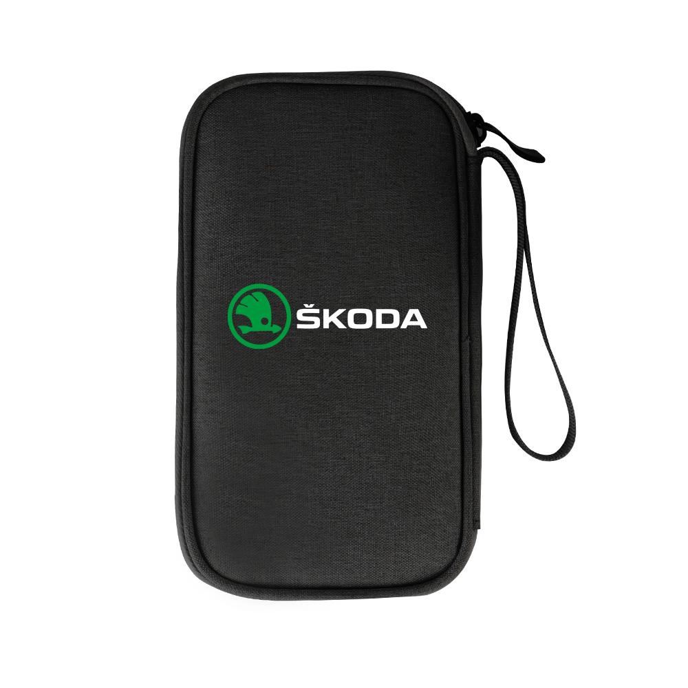 Car Travel Organizer Portable Key Case Earphone Storage Bags For Skoda S Octavia A5 3 VII VRS Vision Kodiaq Favorit Rapid Fabia WD8