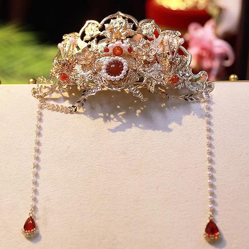 Antique Hair Crown Hair Ornaments Ancient Costume Headdress Chinese Hanfu Hair Accessories Hairstyle Design Tool