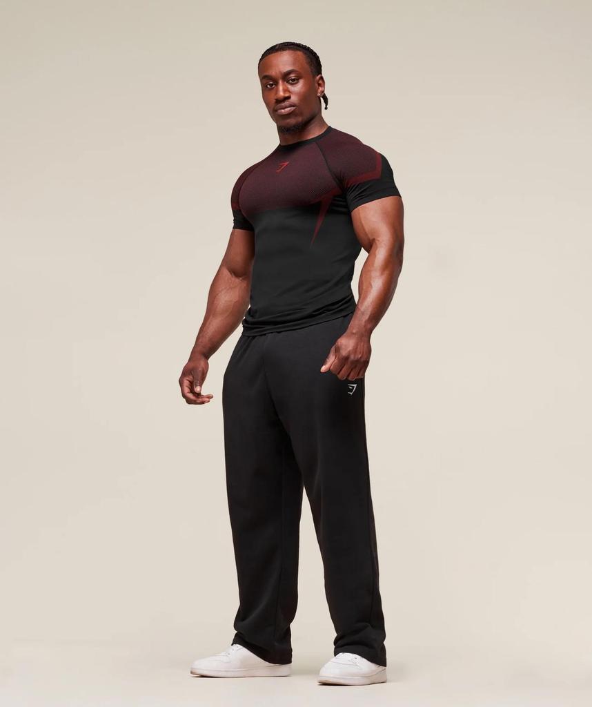 Men's Short Sleeve Gym Sports T-Shirt: Elastic, Crew Neck, Fashion Printed, Fitness Running Training Top