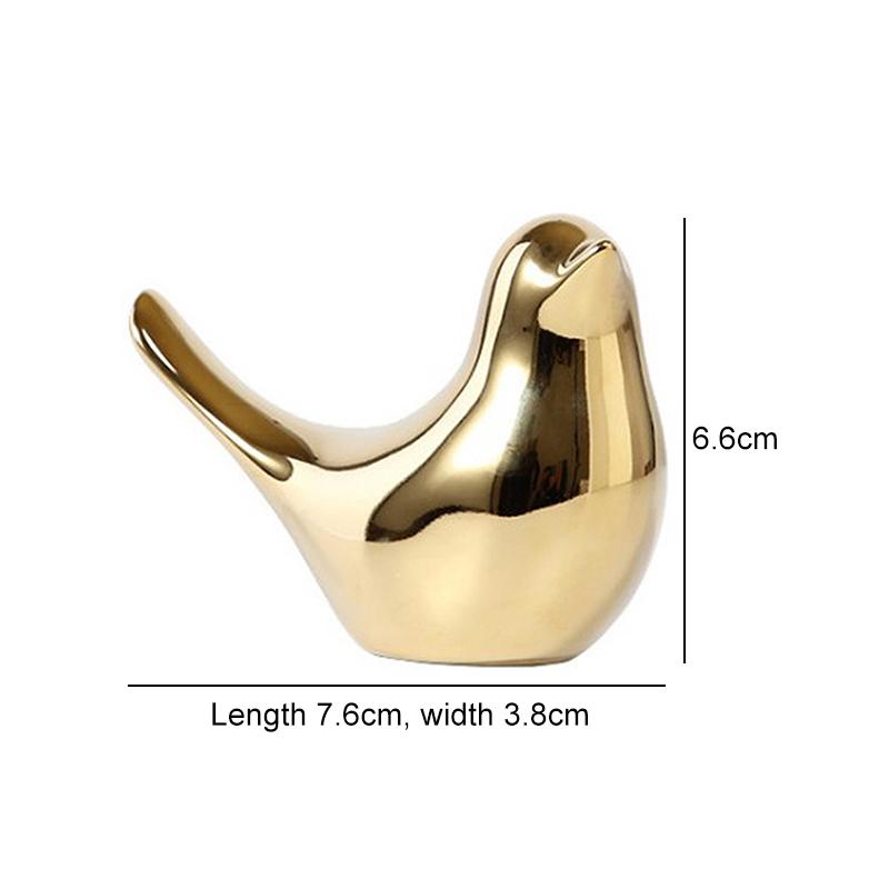 Gold Ceramic Bird Figurines Modern Living Room Hom Desktop Statue Office Study Room Desktop Decor Home Accessories