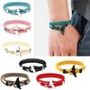 Unisex Zwart-Walvis Armband Verstelbare Nylon Touw Wikkelarmband voor Mannen Vrouwen Tieners Zwart Touw Polsband Armband Sieraden