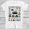 Shark Faces Marine Sea Life Music Fashion Top Retro Cool Gift Tee T Shirt 7099