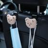 Creative Car Seat Back Cute Plush Bear Doll Hook Inside Car With Decorative Plastic Pendant Finishing Storage Hook