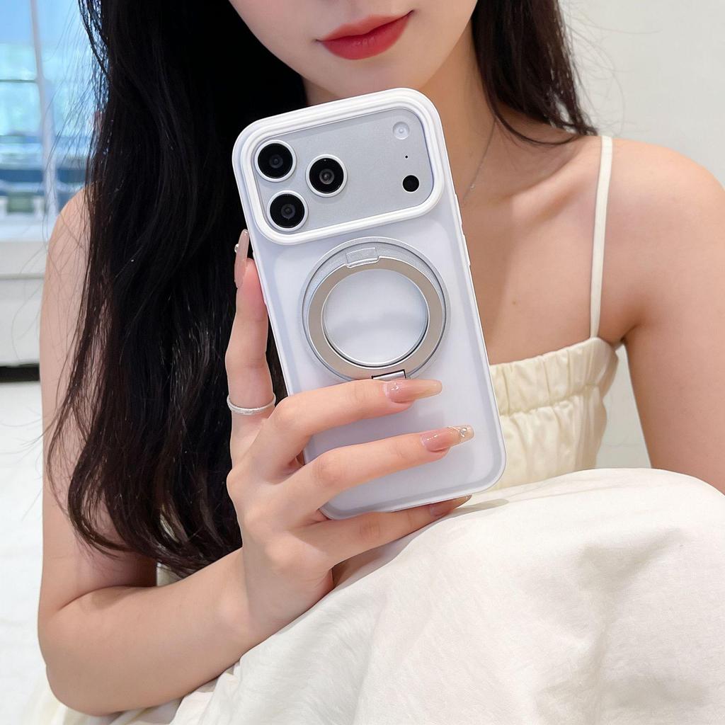 iPhone 17/16 Pro Max Magnetic Stand Protective Case with Large Hole and Premium Feel
