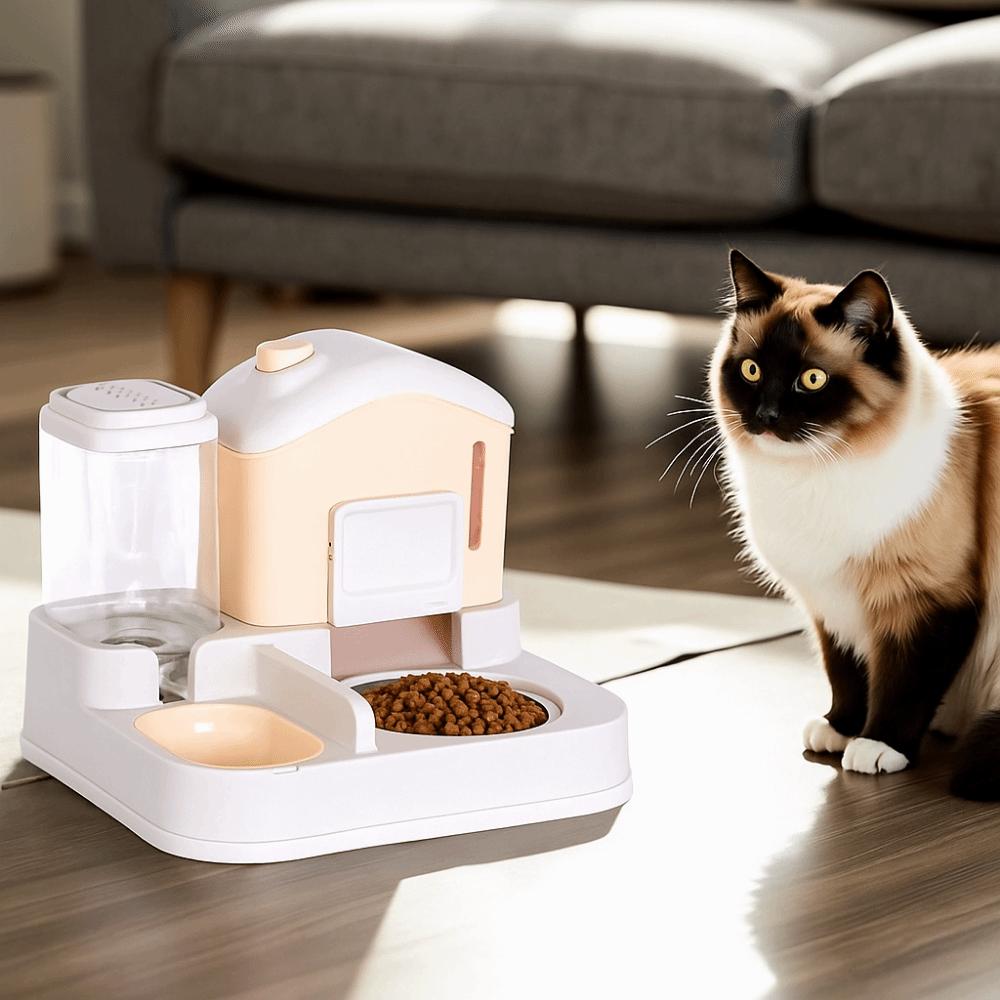 Detachable Automatic Cat Water Feeder 2-In-1 Cat Dog Food Bowl Pet Food Dispenser  Home Use
