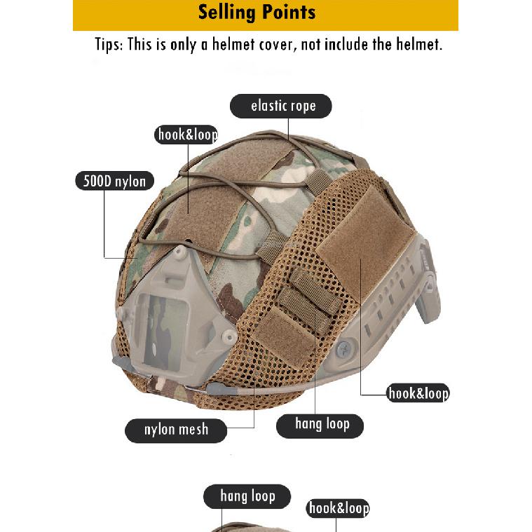 Tactical Helmet Cover for Fast MH PJ BJ Helmet Airsoft Paintball Helmet CoverSpeed Sensors 6