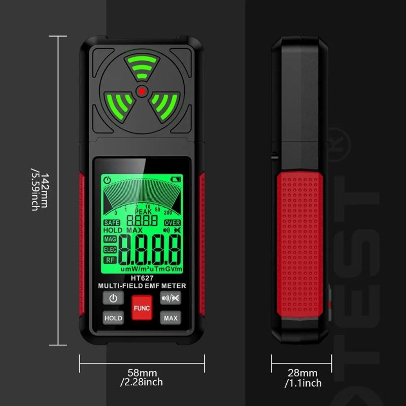 Handheld Meter with Alarm Electromagnetic Radiation Detector Hunting Detector Home Radio Frequency Detector
