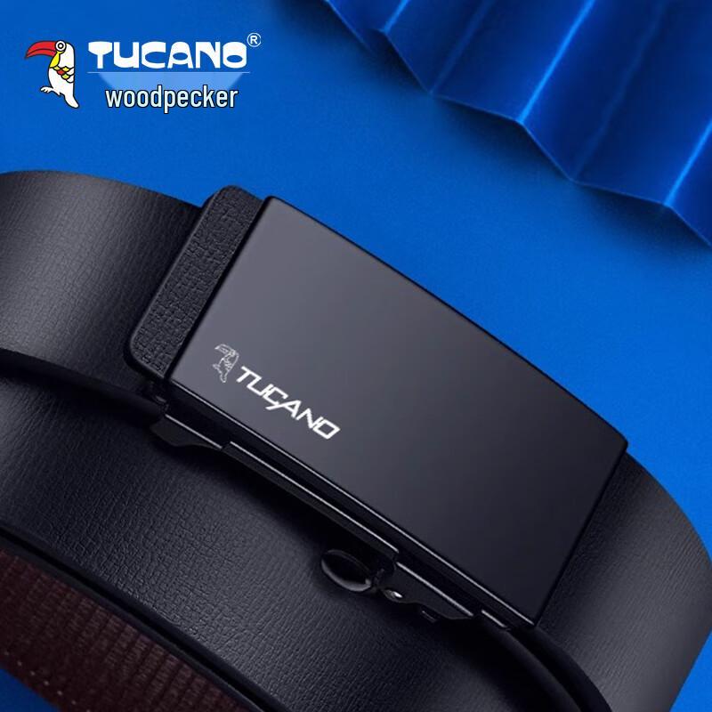 TUCANO Men s Genuine Leather Automatic Buckle Belt 120cm