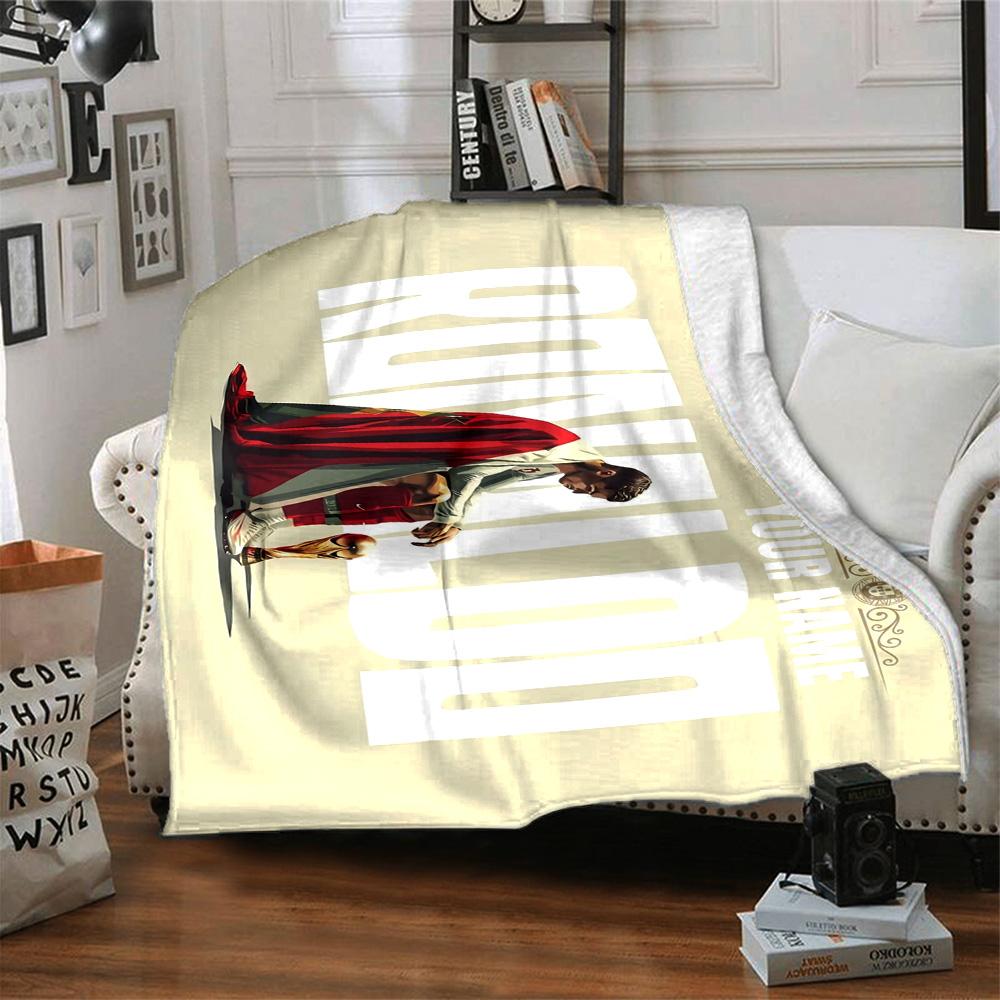 Cristiano Ronaldo (73) Personalized Name Blanket Gift Personalized Blanket Ultra-Soft Perfect for Seaside Bed Livingroom Office Chair for All Occasion