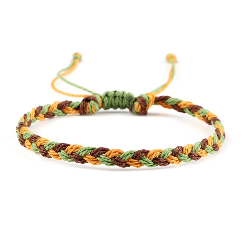 30 Hand-knitted Bracelets & Bangles for Women Men Mulitcolor Wax Line Braided Wristband Yoga Charm Jewelry Gift Adjustable